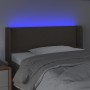 Cabecero con LED de tela gris taupe 93x16x78/88 cm