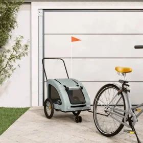 Remolque de bicicleta mascotas hierro tela Oxford gris by , pet strollers - Ref: Foro24-93986, Price: 121,05 €, Discount: %
