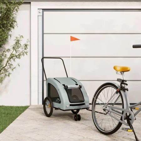 Fahrradanhänger für Haustiere, Eisen, Oxford-Gewebe, grau von , Kinderwagen für Haustiere - Ref: Foro24-93986, Preis: 120,98 ...
