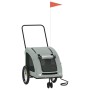 Fahrradanhänger für Haustiere, Eisen, Oxford-Gewebe, grau von , Kinderwagen für Haustiere - Ref: Foro24-93986, Preis: 123,31 ...