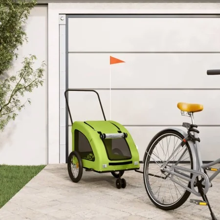 Remolque de bicicleta mascotas hierro tela Oxford verde de , Cochecitos para mascotas - Ref: Foro24-93990, Precio: 120,95 €, ...