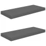 Estantes flotantes de pared 2 uds MDF gris brillo 60x23,5x3,8cm de vidaXL, Estantes y estanterías - Ref: Foro24-323791, Preci...