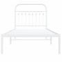 Metallbettgestell mit weißem Kopfteil 90x190 cm von , Betten und Lattenroste - Ref: Foro24-376641, Preis: 80,45 €, Rabatt: %
