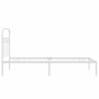 Metallbettgestell mit weißem Kopfteil 90x190 cm von , Betten und Lattenroste - Ref: Foro24-376641, Preis: 80,45 €, Rabatt: %
