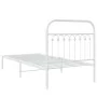 Metallbettgestell mit weißem Kopfteil 90x190 cm von , Betten und Lattenroste - Ref: Foro24-376641, Preis: 79,17 €, Rabatt: %