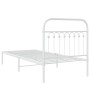 Metallbettgestell mit weißem Kopfteil 90x190 cm von , Betten und Lattenroste - Ref: Foro24-376641, Preis: 80,45 €, Rabatt: %