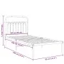 Metallbettgestell mit weißem Kopfteil 90x190 cm von , Betten und Lattenroste - Ref: Foro24-376641, Preis: 79,17 €, Rabatt: %