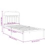 Metallbettgestell mit weißem Kopfteil 90x190 cm von , Betten und Lattenroste - Ref: Foro24-376641, Preis: 80,45 €, Rabatt: %