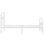 Metal bed frame with white headboard and footboard 90x200 cm by , Beds and slatted bases - Ref: Foro24-376660, Price: 98,51 €...