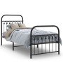 Estructura de cama con cabecero y estribo metal negro 75x190 cm de , Camas y somieres - Ref: Foro24-376608, Precio: 71,81 €, ...