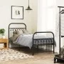 Bed frame with black metal headboard and footboard 75x190 cm by , Beds and slatted bases - Ref: Foro24-376608, Price: 71,01 €...