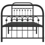 Bed frame with black metal headboard and footboard 75x190 cm by , Beds and slatted bases - Ref: Foro24-376608, Price: 71,01 €...