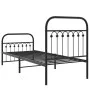 Bed frame with black metal headboard and footboard 75x190 cm by , Beds and slatted bases - Ref: Foro24-376608, Price: 71,01 €...