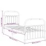 Bed frame with black metal headboard and footboard 75x190 cm by , Beds and slatted bases - Ref: Foro24-376608, Price: 71,01 €...