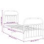 Estructura de cama con cabecero y estribo metal negro 75x190 cm de , Camas y somieres - Ref: Foro24-376608, Precio: 71,81 €, ...