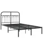 Bed frame with black metal headboard 120x200 cm by , Beds and slatted bases - Ref: Foro24-376598, Price: 117,08 €, Discount: %