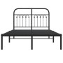 Bed frame with black metal headboard 120x200 cm by , Beds and slatted bases - Ref: Foro24-376598, Price: 118,96 €, Discount: %