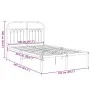 Bed frame with black metal headboard 120x200 cm by , Beds and slatted bases - Ref: Foro24-376598, Price: 117,08 €, Discount: %