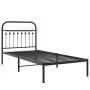Bed frame with black metal headboard 90x200 cm by , Beds and slatted bases - Ref: Foro24-376593, Price: 79,93 €, Discount: %