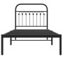 Bed frame with black metal headboard 90x200 cm by , Beds and slatted bases - Ref: Foro24-376593, Price: 81,17 €, Discount: %
