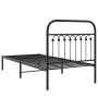 Bed frame with black metal headboard 90x200 cm by , Beds and slatted bases - Ref: Foro24-376593, Price: 79,93 €, Discount: %