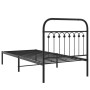 Bettgestell mit schwarzem Metall-Kopfteil 90x200 cm von , Betten und Lattenroste - Ref: Foro24-376593, Preis: 81,17 €, Rabatt: %