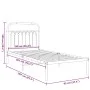Bed frame with black metal headboard 90x200 cm by , Beds and slatted bases - Ref: Foro24-376593, Price: 79,93 €, Discount: %