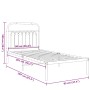 Bettgestell mit schwarzem Metall-Kopfteil 90x200 cm von , Betten und Lattenroste - Ref: Foro24-376593, Preis: 81,17 €, Rabatt: %