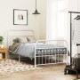 Metal bed frame with white headboard and footboard 100x200 cm by , Beds and slatted bases - Ref: Foro24-376662, Price: 96,62 ...