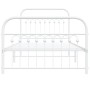 Metal bed frame with white headboard and footboard 100x200 cm by , Beds and slatted bases - Ref: Foro24-376662, Price: 96,62 ...