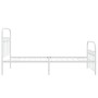 Metal bed frame with white headboard and footboard 100x200 cm by , Beds and slatted bases - Ref: Foro24-376662, Price: 96,62 ...