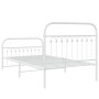 Metal bed frame with white headboard and footboard 100x200 cm by , Beds and slatted bases - Ref: Foro24-376662, Price: 96,62 ...