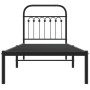 Bed frame with black metal headboard 80x200 cm by , Beds and slatted bases - Ref: Foro24-376591, Price: 78,36 €, Discount: %