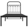 Bed frame with black metal headboard 80x200 cm by , Beds and slatted bases - Ref: Foro24-376591, Price: 77,13 €, Discount: %