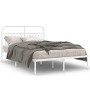Estructura de cama de metal con cabecero blanca 135x190 cm de , Camas y somieres - Ref: Foro24-376648, Precio: 100,01 €