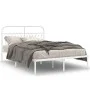 Metallbettgestell mit weißem Kopfteil 135x190 cm von , Betten und Lattenroste - Ref: Foro24-376648, Preis: 98,80 €, Rabatt: %