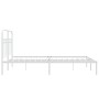 Metal bed frame with white headboard 135x190 cm by , Beds and slatted bases - Ref: Foro24-376648, Price: 100,09 €, Discount: %