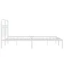 Metal bed frame with white headboard 135x190 cm by , Beds and slatted bases - Ref: Foro24-376648, Price: 98,80 €, Discount: %
