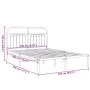 Metal bed frame with white headboard 135x190 cm by , Beds and slatted bases - Ref: Foro24-376648, Price: 98,80 €, Discount: %