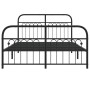 Bed frame with black metal headboard and footboard 137x190 cm by , Beds and slatted bases - Ref: Foro24-376617, Price: 121,31...