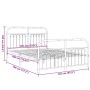 Bed frame with black metal headboard and footboard 137x190 cm by , Beds and slatted bases - Ref: Foro24-376617, Price: 121,31...