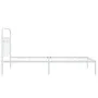 Metallbettgestell mit weißem Kopfteil 100x190 cm von , Betten und Lattenroste - Ref: Foro24-376643, Preis: 66,83 €, Rabatt: %