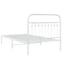Metallbettgestell mit weißem Kopfteil 100x190 cm von , Betten und Lattenroste - Ref: Foro24-376643, Preis: 66,83 €, Rabatt: %