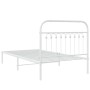 Metallbettgestell mit weißem Kopfteil 100x190 cm von , Betten und Lattenroste - Ref: Foro24-376643, Preis: 67,70 €, Rabatt: %