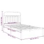 Estructura de cama de metal con cabecero blanco 100x190 cm de , Camas y somieres - Ref: Foro24-376643, Precio: 66,82 €, Descu...