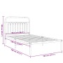 Metallbettgestell mit weißem Kopfteil 100x190 cm von , Betten und Lattenroste - Ref: Foro24-376643, Preis: 67,70 €, Rabatt: %