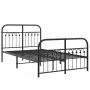 Bed frame with black metal headboard and footboard 120x190 cm by , Beds and slatted bases - Ref: Foro24-376615, Price: 125,55...