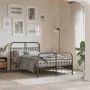 Bed frame with black metal headboard and footboard 120x190 cm by , Beds and slatted bases - Ref: Foro24-376615, Price: 125,55...
