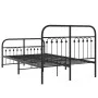 Bed frame with black metal headboard and footboard 120x190 cm by , Beds and slatted bases - Ref: Foro24-376615, Price: 125,55...