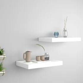 Floating wall shelves 2 pcs MDF white 40x23x3.8 cm by vidaXL, Shelves and shelves - Ref: Foro24-323806, Price: 35,73 €, Disco...